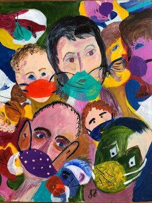 Artwork - Colourful faces with masks
