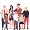 Illustration of family group together
